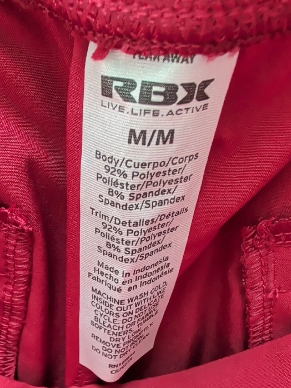 RBX Active City Stretch Ribbed Garnet Ankle Pants Size M